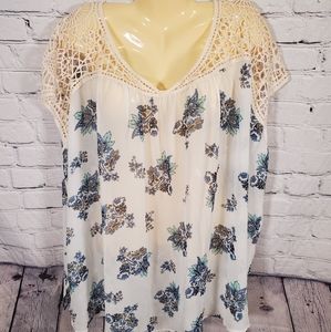 NWT Lane Bryant Sheer Floral Top